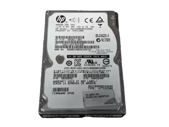 HPE 705021-001 600GB SAS 6Gb/s 10000RPM 2.5-inch Internal Hard Drive