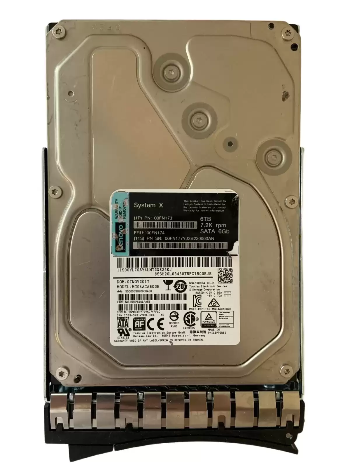 Lenovo 00FN173 6TB 7200RPM SATA 6Gb/s Near Line 3.5inch Gen2 Internal Hard Drive