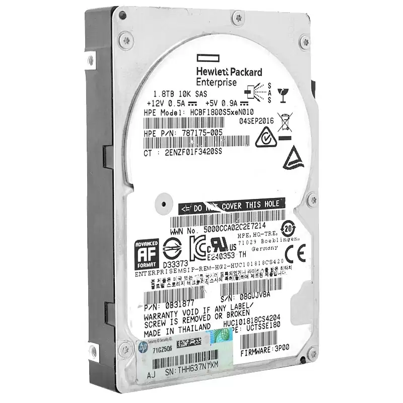 HPE 787175-005 1.8TB SAS 12Gb/s 10000RPM 2.5inch Internal Hard Drive with Tray for 3PAR StoreServ 800