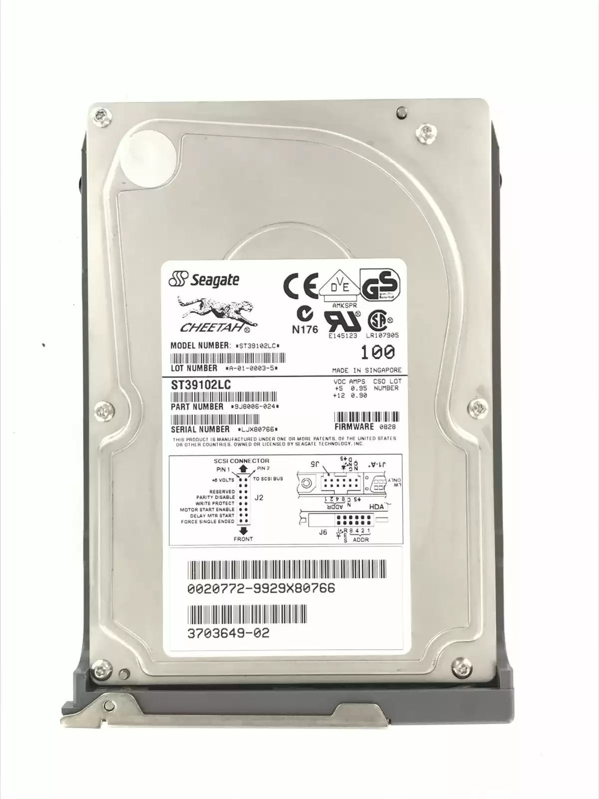 Sun 540-3881 9.1GB 10000RPM Ultra2 Wide SCSI 80Pin LVD 1MB Cache 3.5inch Internal Hard Drive