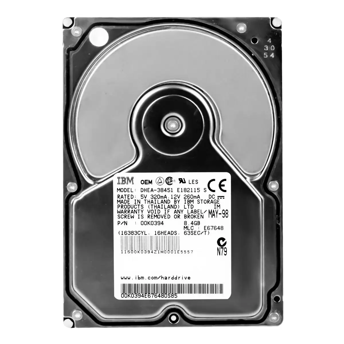 IBM DHEA-38451 Deskstar 8 8.4GB ATA/33 5400RPM 472KB Cache 3.5-inch Internal Hard Drive
