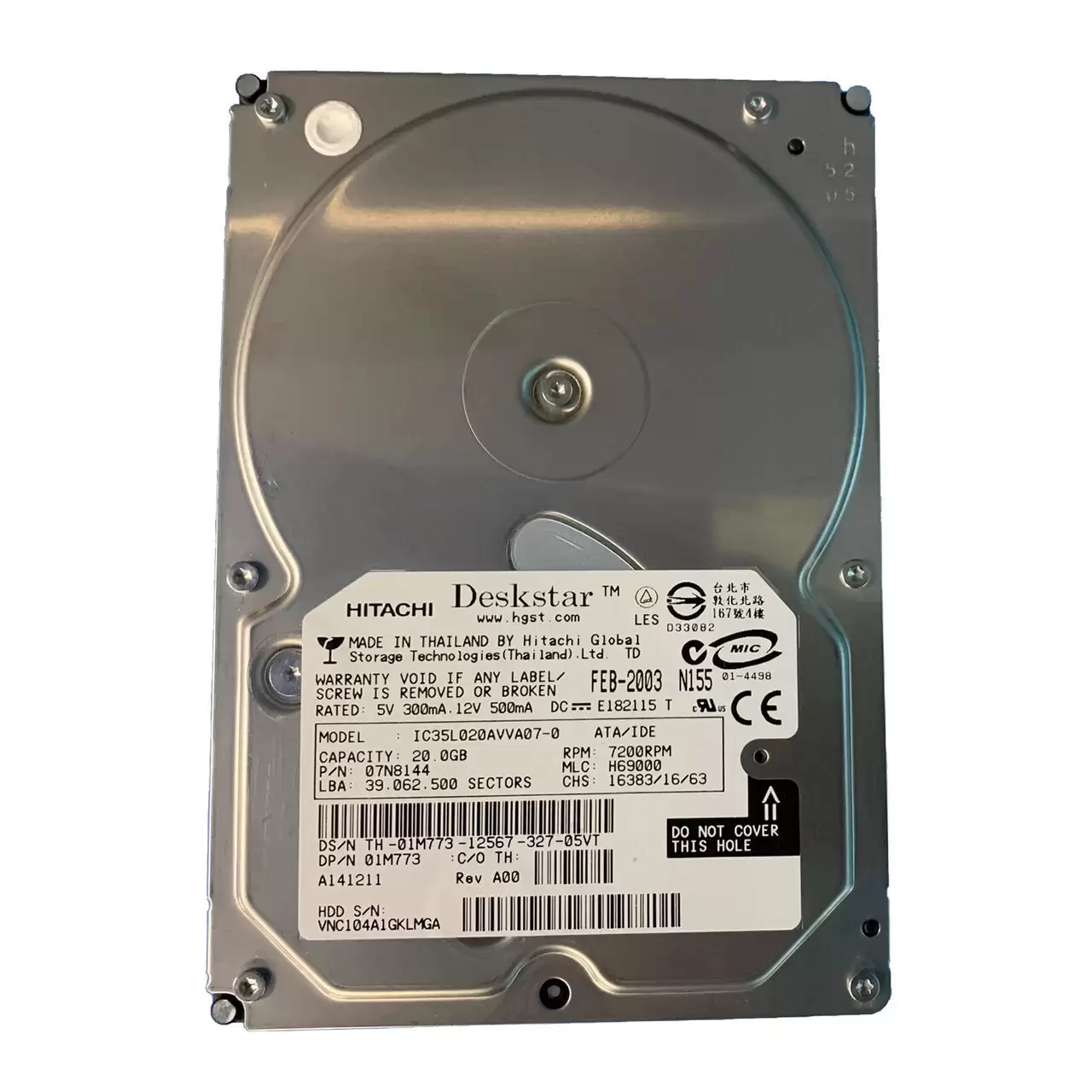 IBM IC35L020AVVA07-0 Deskstar 120GXP 20GB ATA/100 7200RPM 2MB Cache 3.5-inch Internal Hard Drive