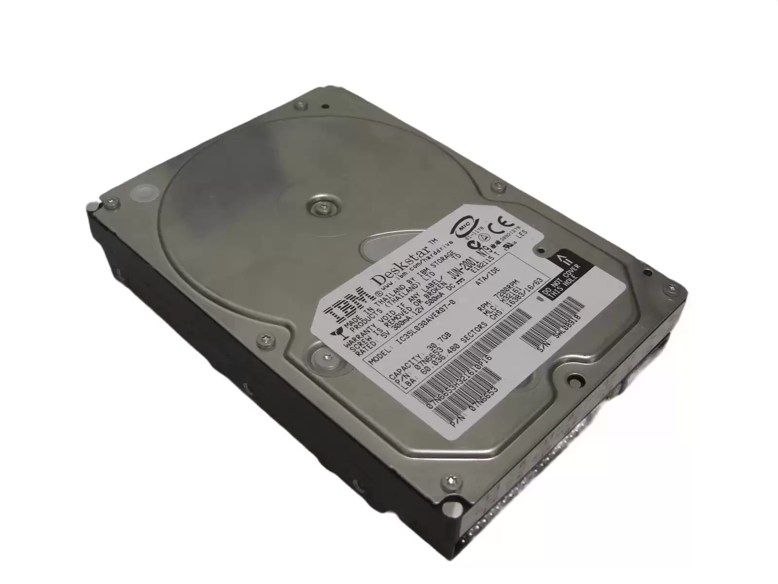 IBM IC35L030AVER07-0 Deskstar 60GXP 30.7GB ATA/100 7200RPM 2MB Cache 3.5-inch Internal Hard Drive