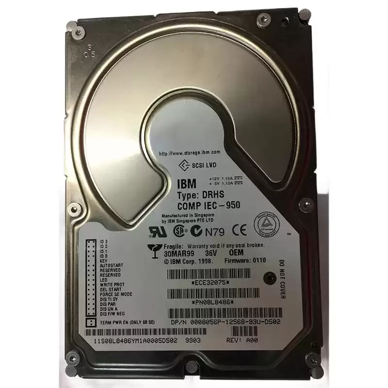 IBM 08L8486 Ultrastar 36XP 36.4GB Ultra2 Wide SCSI 68-Pin 7200RPM 3.5-inch Internal Hard Drive