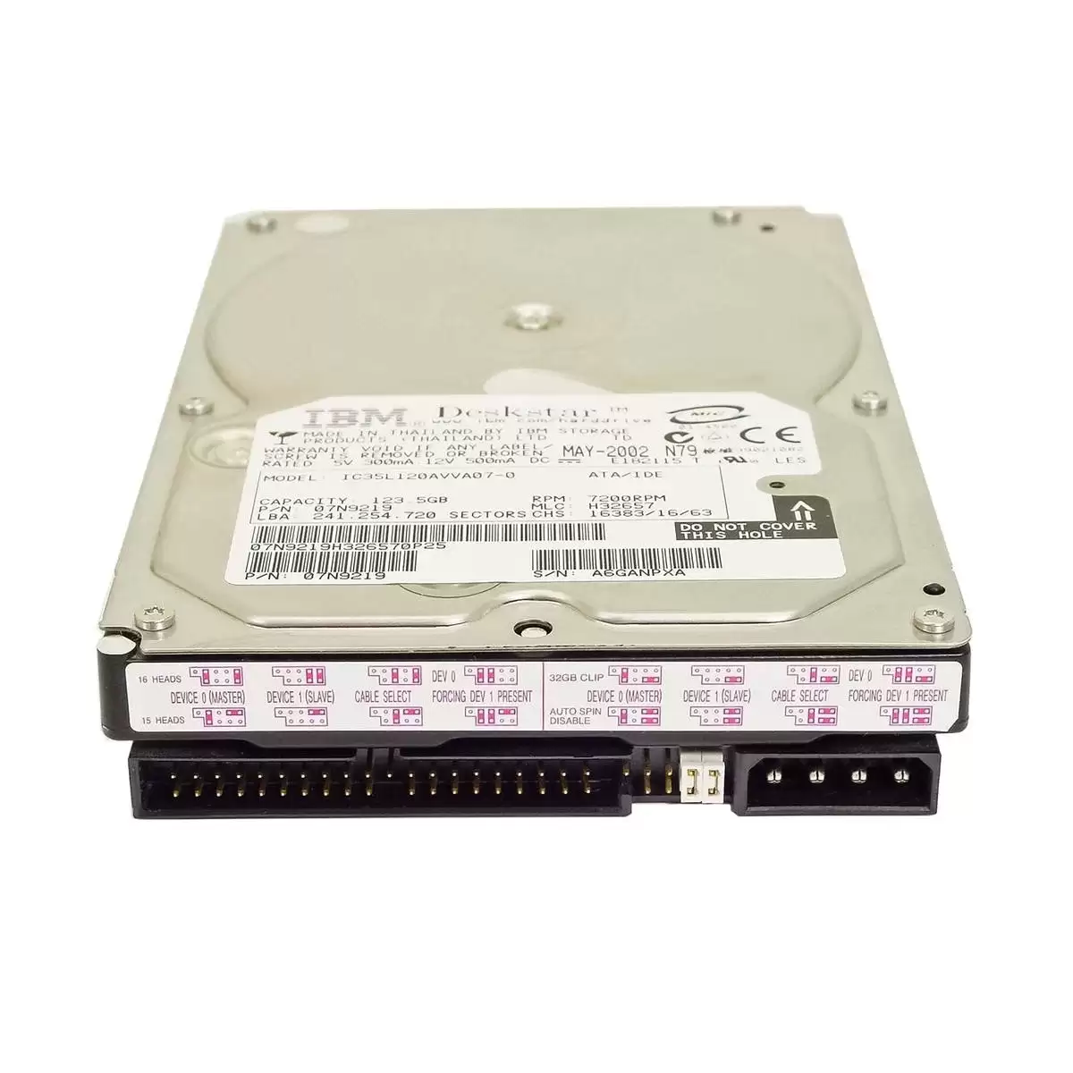 IBM IC35L120AVVA07-0 Deskstar 120GXP 120GB ATA/100 7200RPM 2MB Cache 3.5-inch Internal Hard Drive