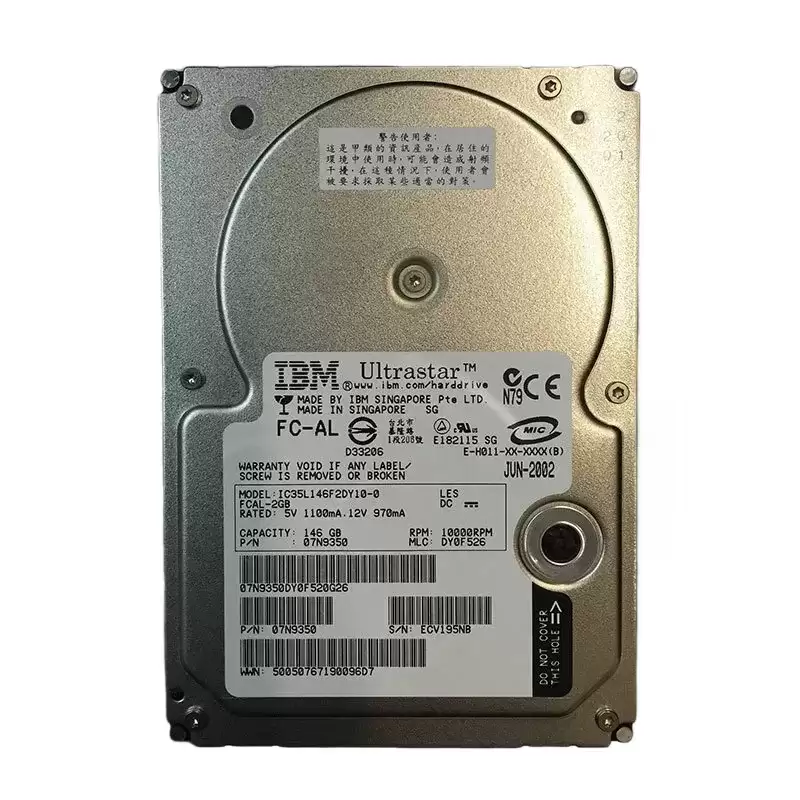 IBM IC35L146F2DY10-0 Ultrastar 146Z10 146.8GB Fibre Channel 2Gb/s 10000RPM 8MB Cache 3.5-inch Internal Hard Drive