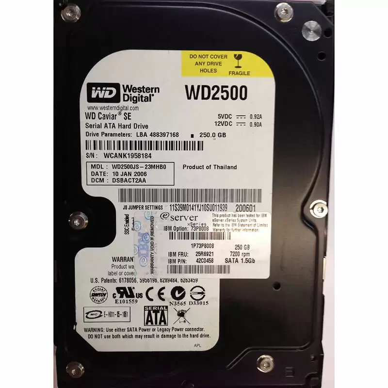IBM 42C0458 250GB SATA 3Gb/s 7200RPM 16MB Cache 3.5-inch Internal Hard Drive