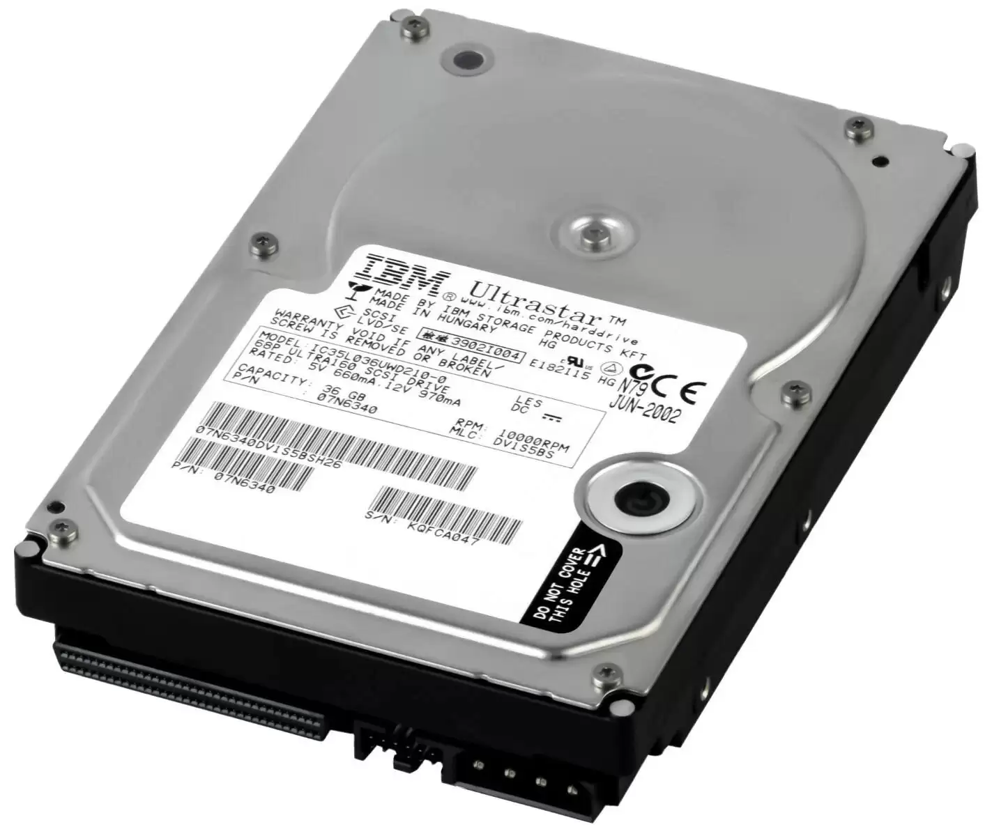 IBM IC35L036UWD210-0 Ultrastar 73LZX 36.7GB Ultra160 SCSI 68Pin 10000RPM 3.5inch Internal Hard Drive