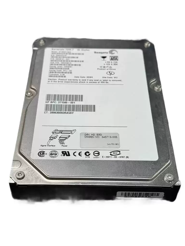 HPE 371580-001 80GB 7200RPM SATA 1.5Gb/s 8MB Cache 3.5inch Internal Hard Drive