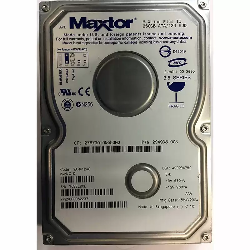 Maxtor 7Y250P0062237 MaXLine Plus II 250GB 7200RPM ATA133 8MB Cache 3.5inch Internal Hard Drive
