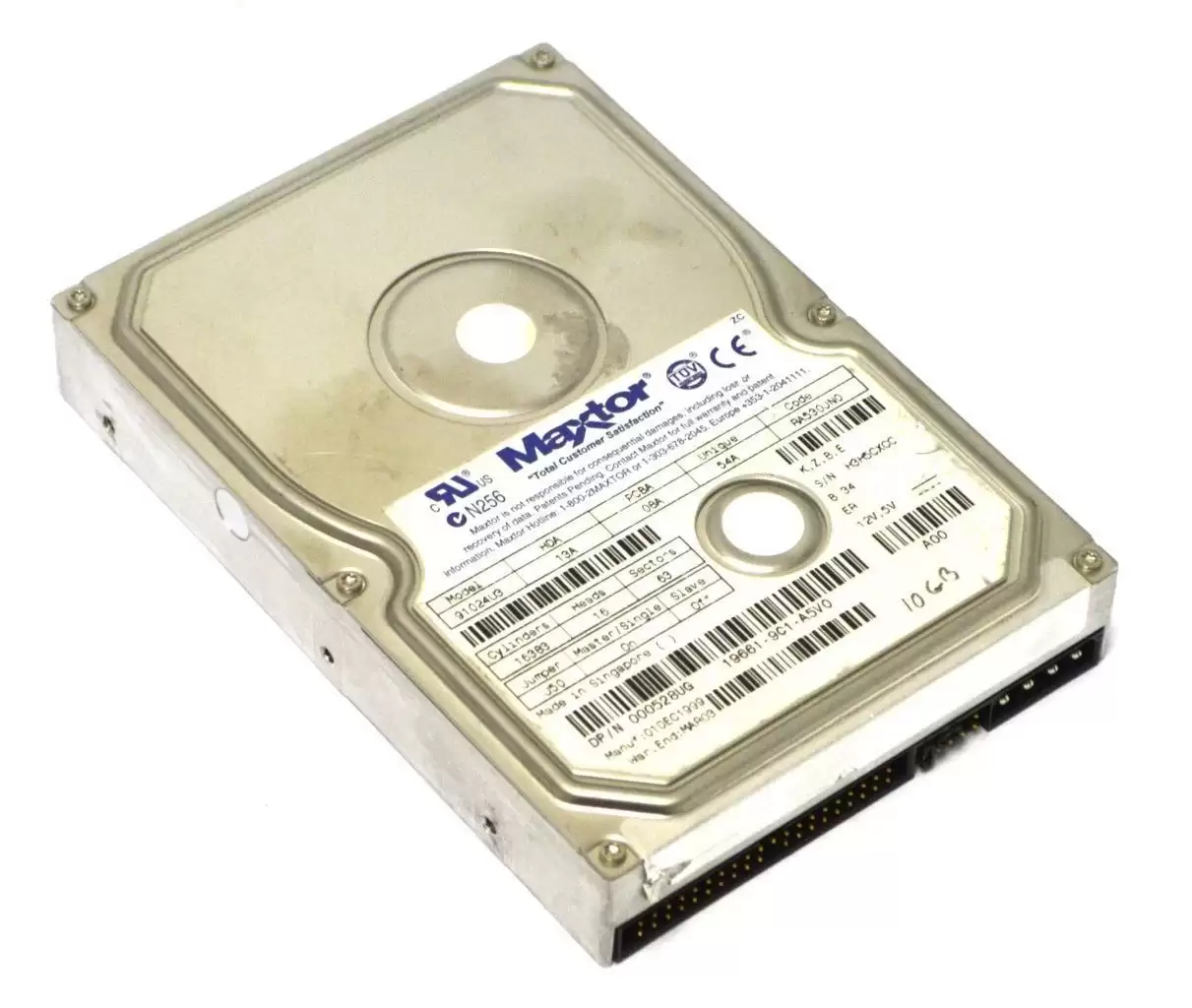 Maxtor 91024U3 DiamondMax Plus 6800 10.2GB 7200RPM ATA66 2MB Cache 3.5inch Internal Hard Drive