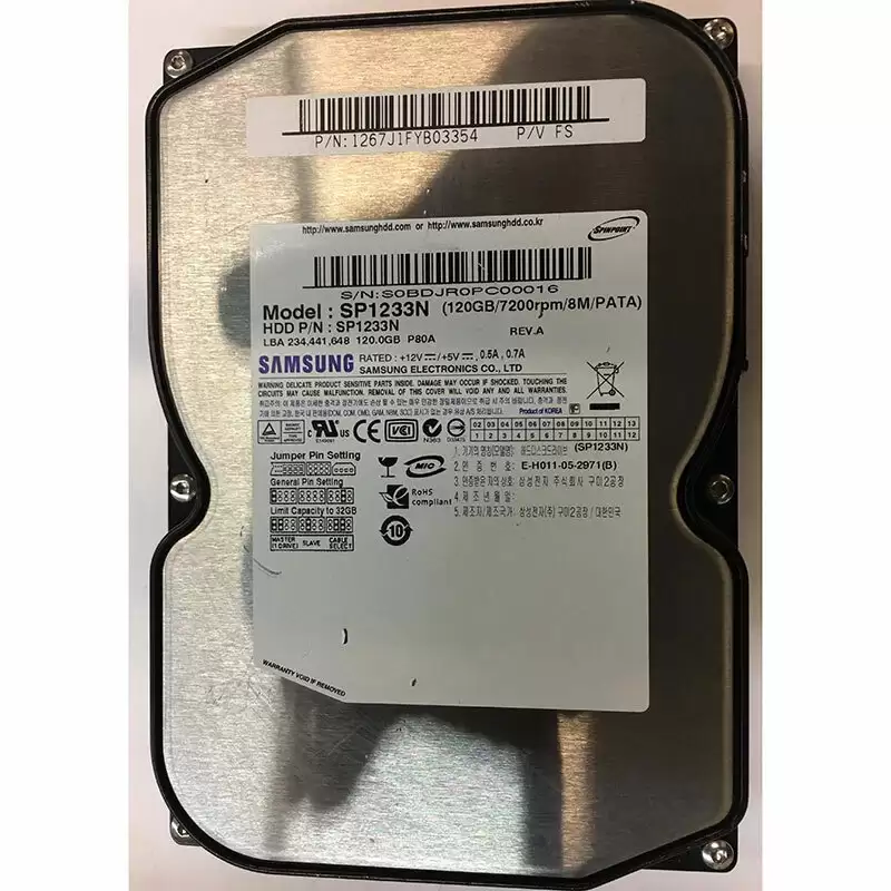 Samsung SP1233N Spinpoint P80 120GB 7200RPM ATA133 8MB Cache 3.5inch Internal Hard Drive