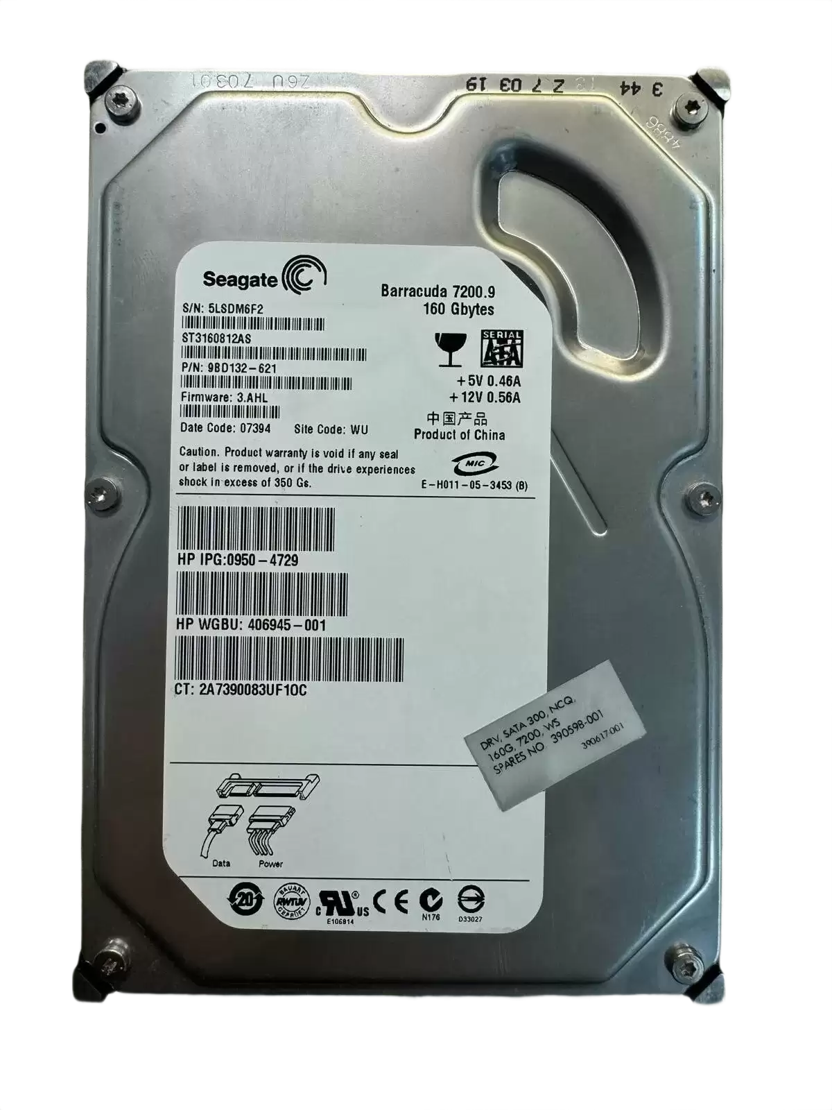 Seagate 9BD132-621 Barracuda 7200.9 160GB SATA 3Gb/s 7200RPM 8MB Cache 3.5-inch Internal Hard Drive