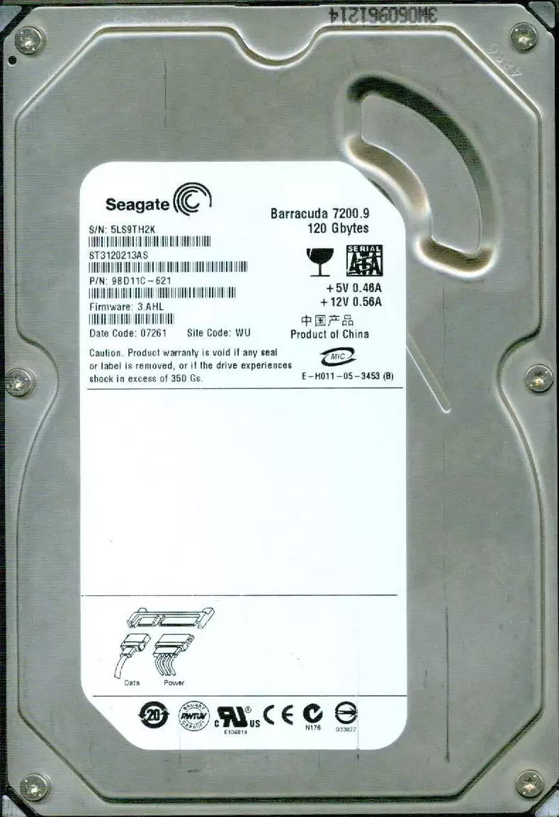 Seagate 9BD11C-621 Barracuda 7200.9 120GB SATA 3Gb/s 7200RPM 2MB Cache 3.5-inch Internal Hard Drive