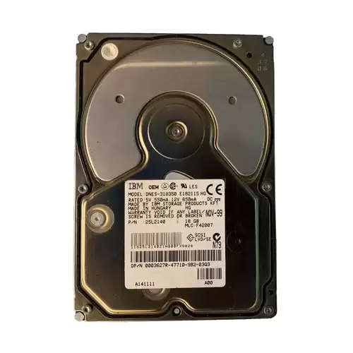 IBM 25L2141 Ultrastar 18ES 9.1GB Ultra2 Wide SCSI 68-Pin 7200RPM 2MB Cache 3.5-inch Internal Hard Drive