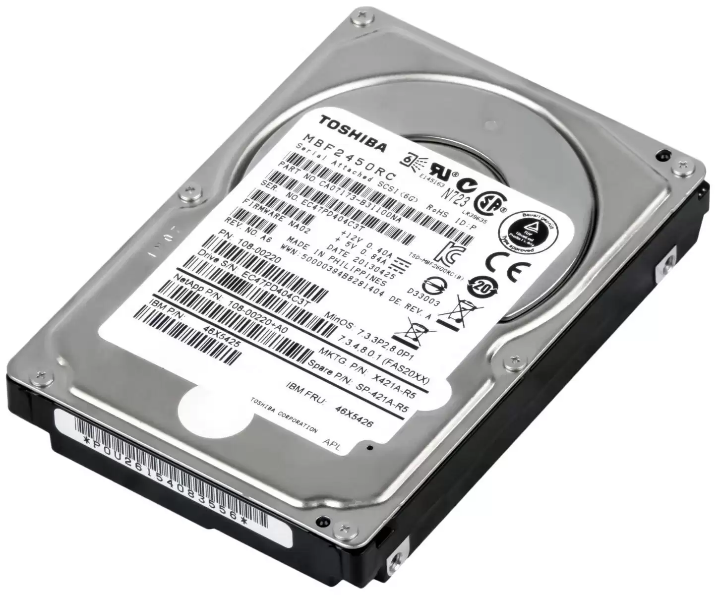 IBM 46X5425 450GB SAS 6Gb/s 10000RPM 64MB Cache (512Bytes) 2.5inch Internal Hard Drive