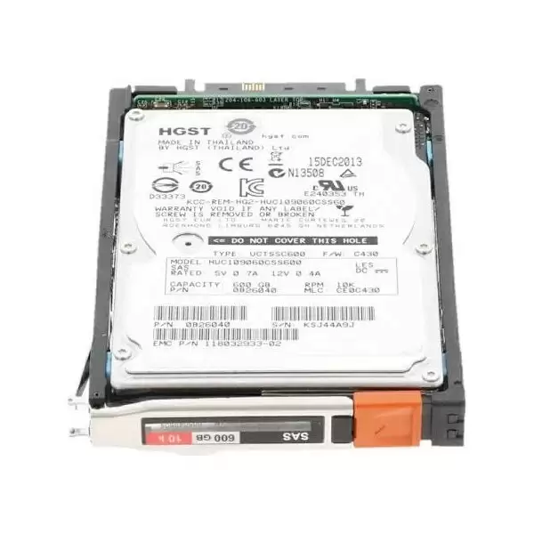 EMC VX-2S10-600 600GB SAS 6Gb/s 10000RPM 2.5inch Internal Hard Drive with Tray for VNX5500 and VNX5700 VX2S10