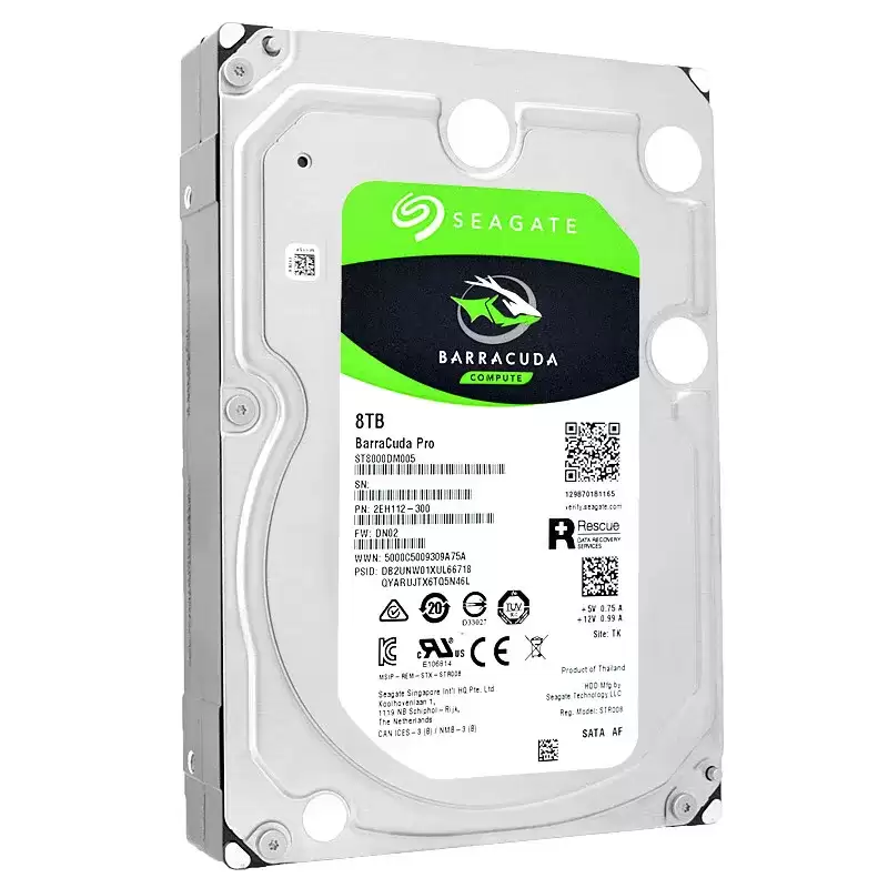 Seagate ST8000DM005 BarraCuda Pro 8TB SATA 6Gb/s 7200RPM 256MB Cache (512e) 3.5-inch Internal Hard Drive
