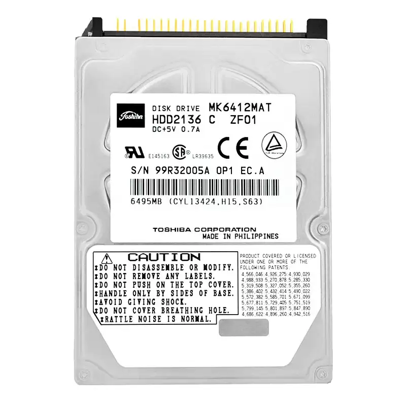 Toshiba MK6412MAT 6.4GB ATA/33 4200RPM 512KB Cache 2.5-inch Internal Hard Drive