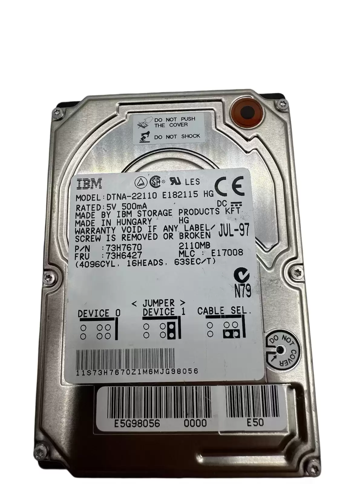 IBM DTNA-22110 Travelstar 4LP 2.1GB ATA/IDE 4000RPM 96KB Cache 2.5-inch Internal Hard Drive