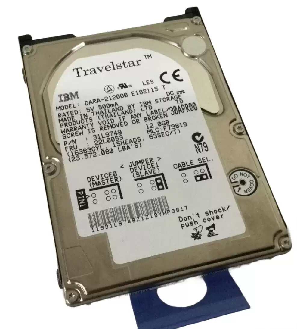 IBM 31L9749 Travelstar 12GN 12GB 4200RPM IDE / ATA66 512KB Cache 2.5inch Internal Hard Drive