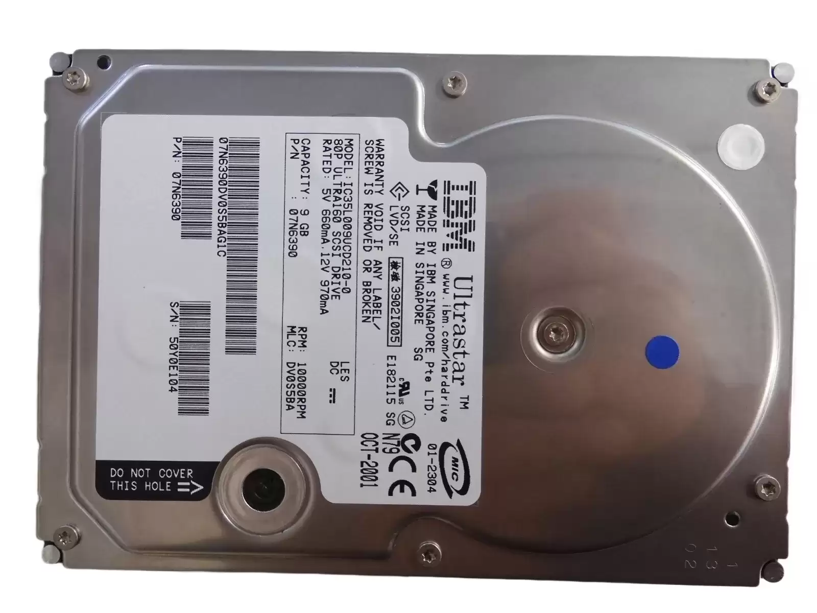 IBM 07N6390 Ultrastar 73LZX 9.1GB Ultra-160 SCSI 80-Pin 10000RPM 3.5-inch Internal Hard Drive