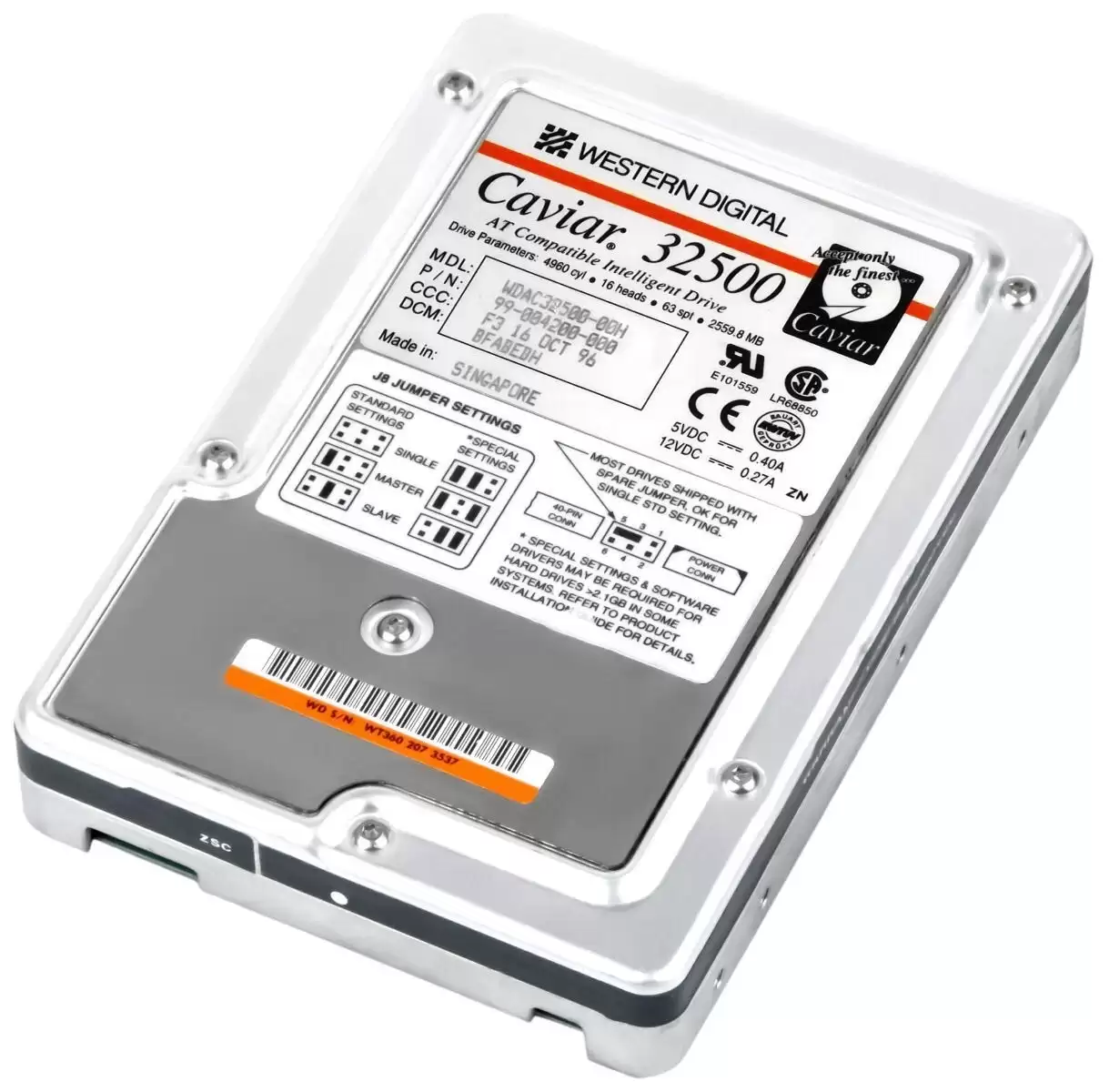 Western Digital WDAC32500 Caviar 2.5GB 5200RPM IDE / ATA 128KB Cache 3.5inch Internal Hard Drive