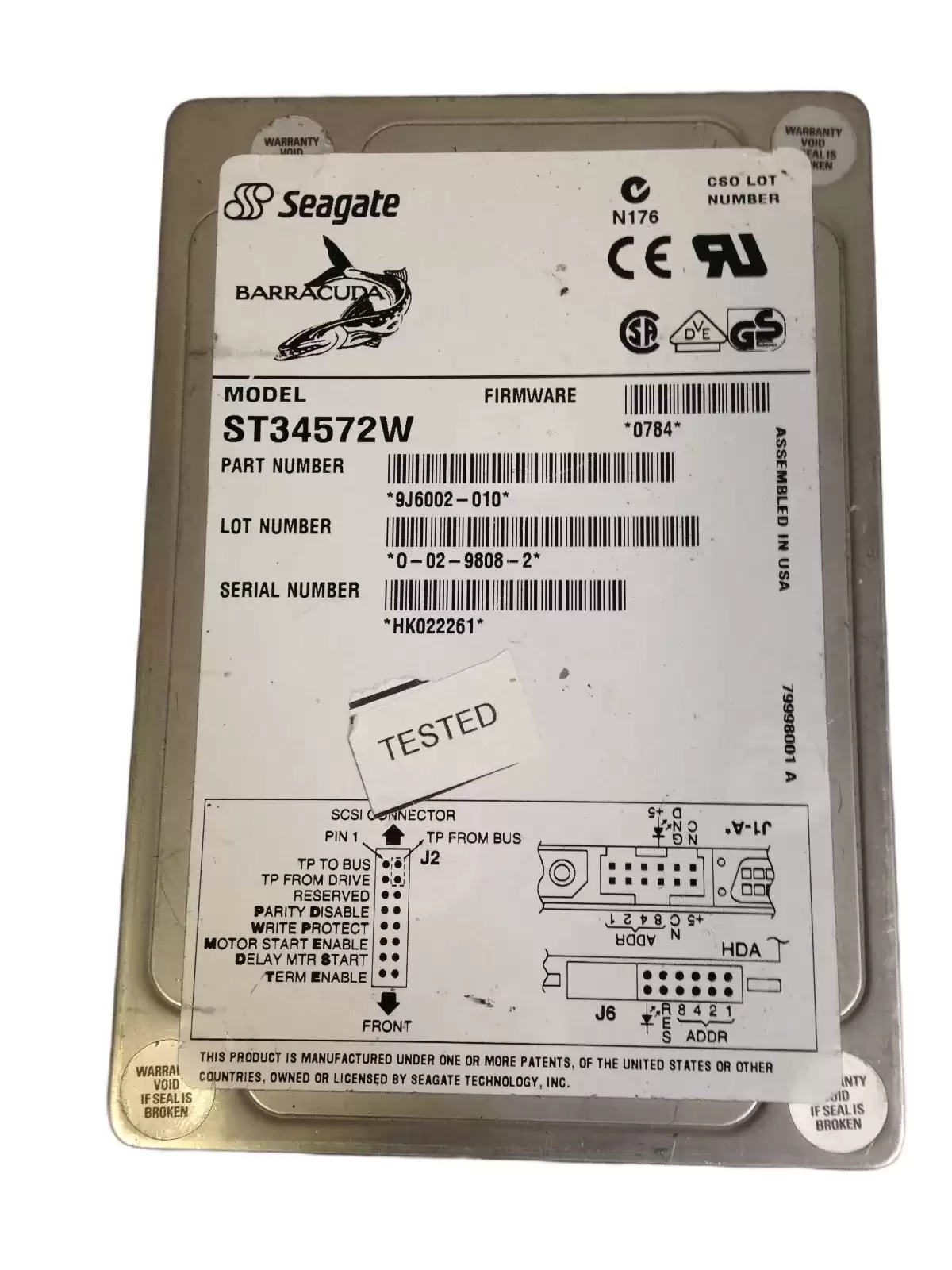 Seagate 9J6002-010 Barracuda 4XL 4.5GB Ultra Wide SCSI 68-Pin 7200RPM 512KB Cache 3.5-inch Internal Hard Drive