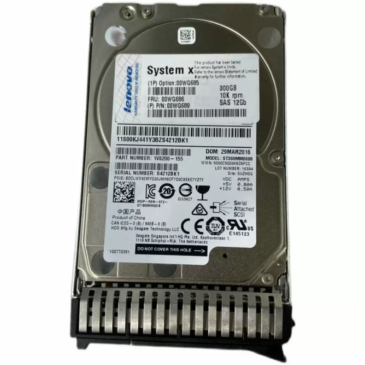 IBM 00WG686 300GB 10000RPM SAS 12Gb/s Hot Swappable 2.5inch Internal Hard Drive