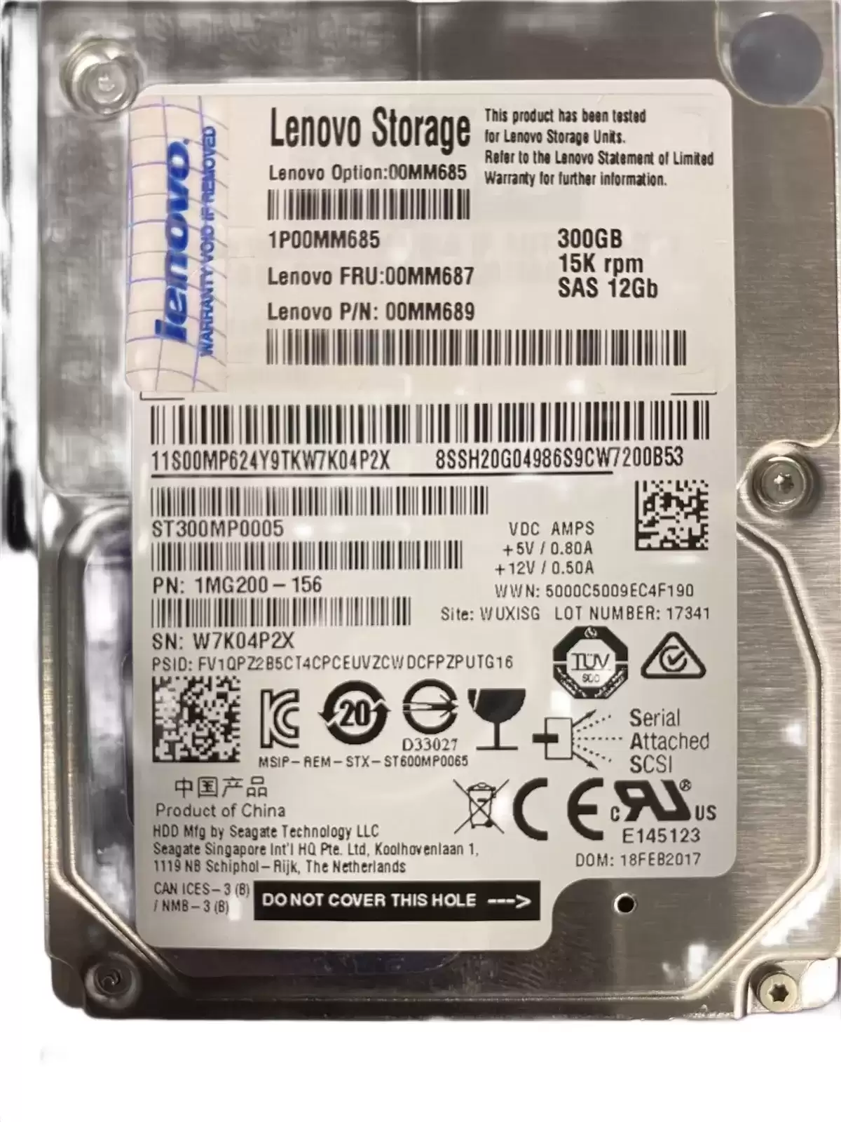 Lenovo 00MM685 300GB 15000RPM SAS 6Gb/s Hot Swappable 2.5inch Internal Hard Drive