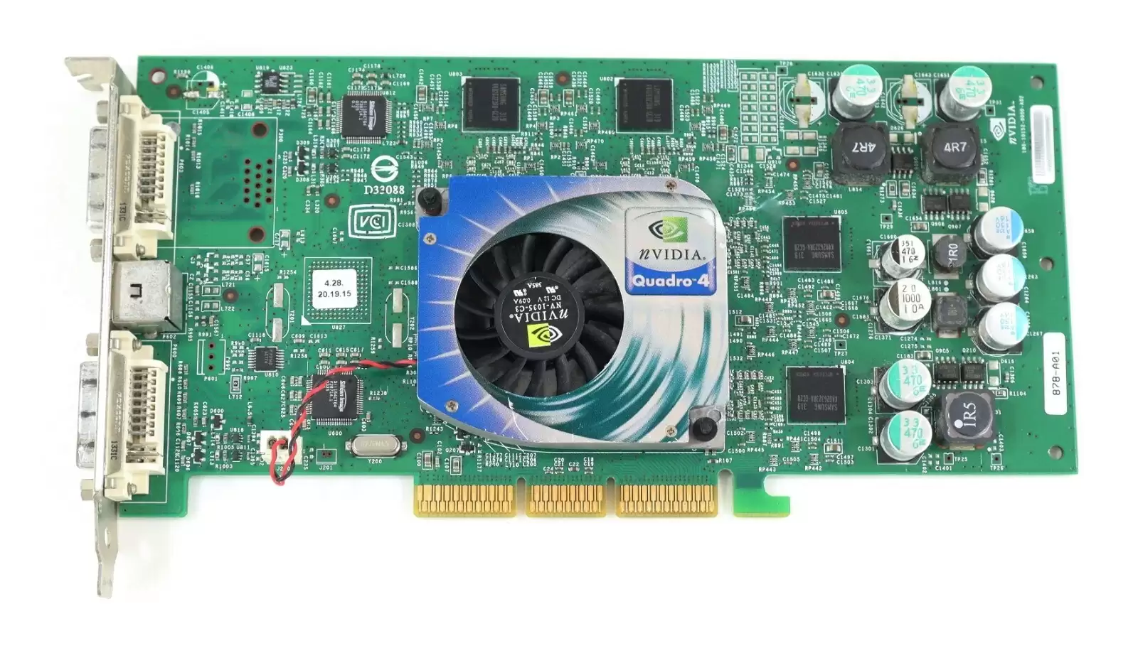 HPE 313285-001 Quadro4 980XGL 128MB GDDR AGP AGP x8 DVI Video Graphics Card