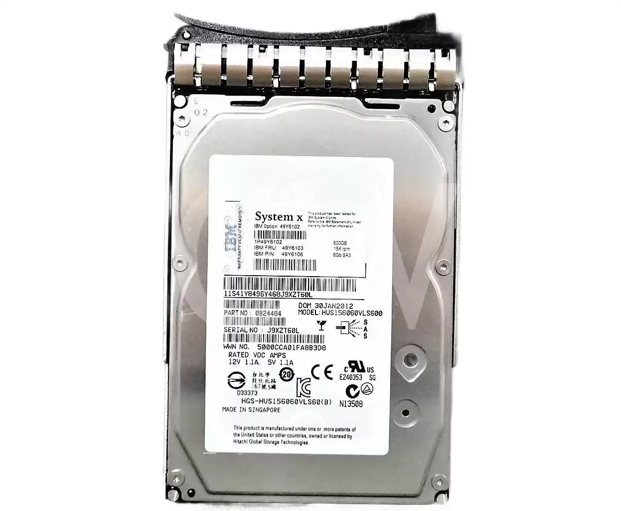 IBM 49Y6106 600GB SAS 6Gb/s Hot Swap 15000RPM 3.5-inch Internal Hard Drive