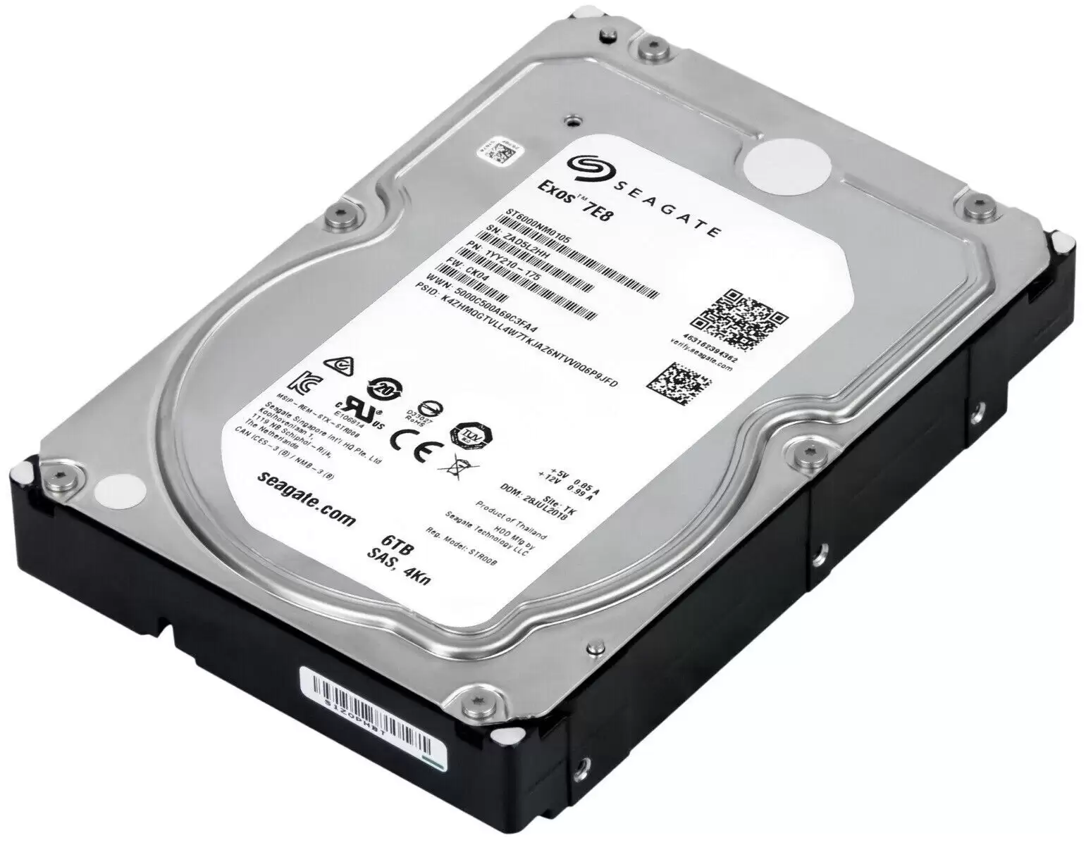 Seagate ST6000NM0105 Enterprise 6TB SAS 12Gb/s 7200RPM 256MB Cache (4Kn) 3.5-inch Internal Hard Drive