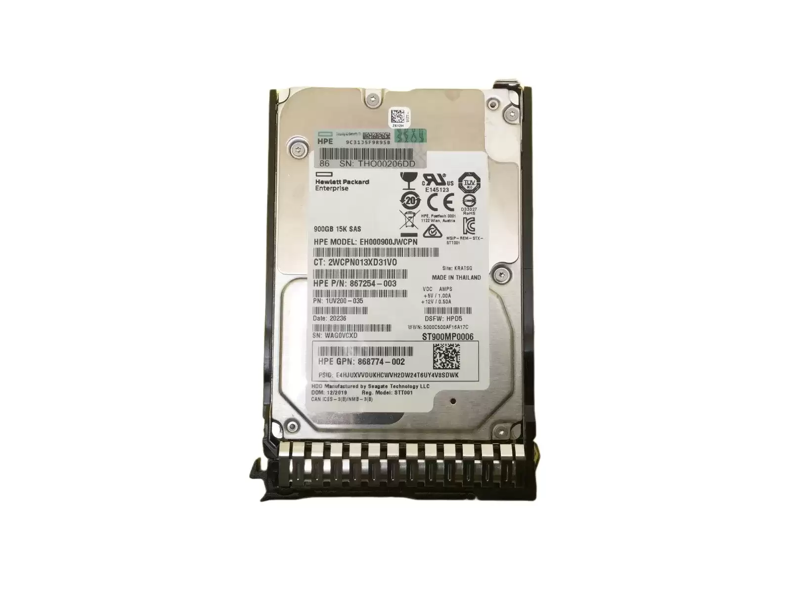 HPE 870759-B21 900GB SAS 12Gb/s Digitally Signed 15000RPM (512n) 2.5inch Internal Hard Drive with Smart Carrier