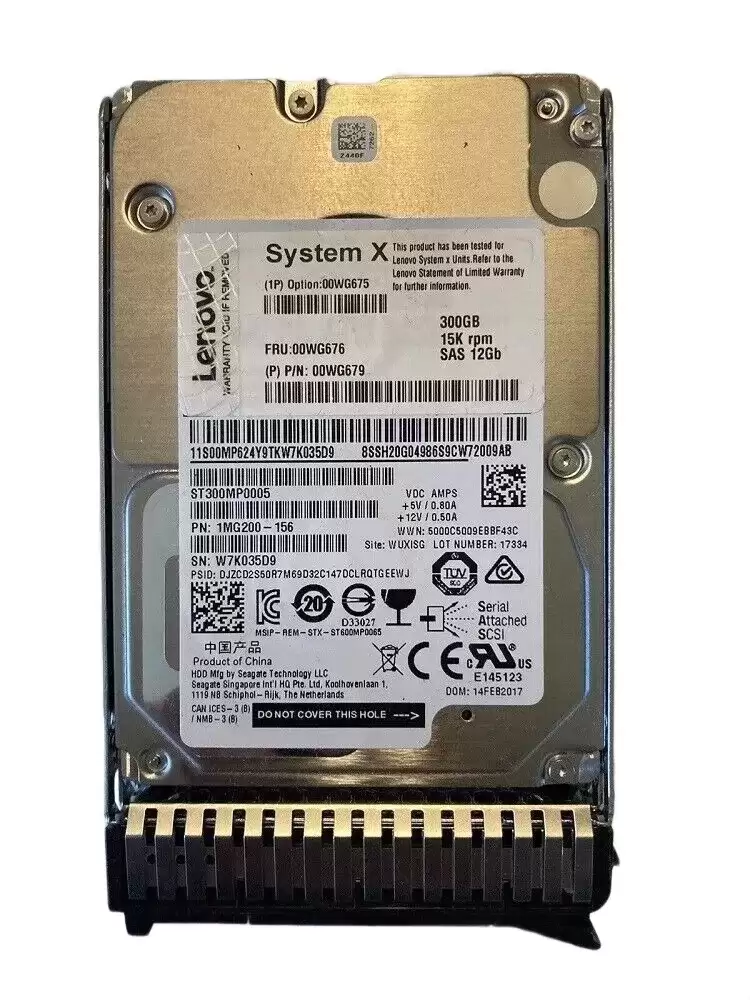 IBM 00WG676 300GB SAS 12Gb/s 15000RPM 3.5inch Internal Hard Drive with Tray for System X