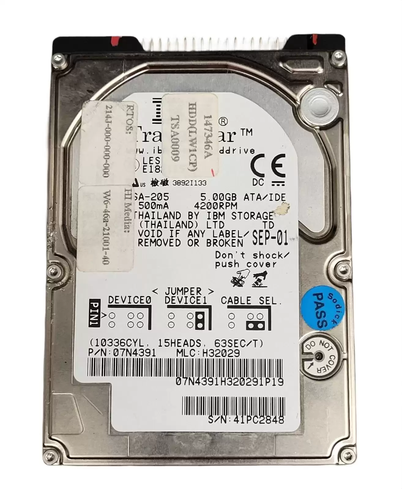 IBM 07N4391 Travelstar 20GN 5GB ATA/66 4200RPM 512KB Cache 2.5-inch Internal Hard Drive