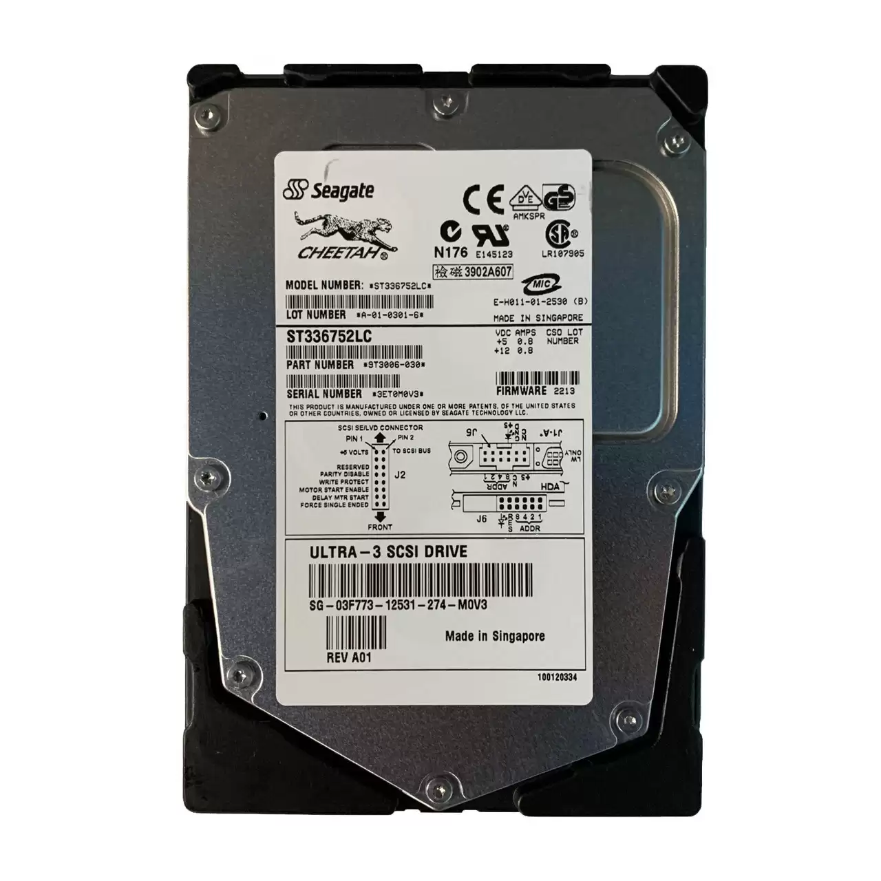 Seagate ST336752LC Cheetah X15 36.7GB Ultra-160 SCSI 80-Pin 15000RPM 8MB Cache 3.5-inch Internal Hard Drive