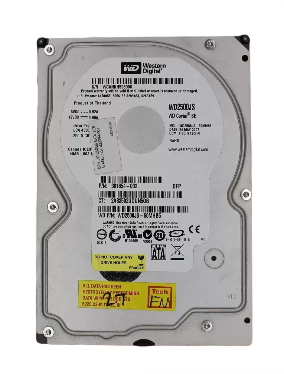 HPE 432394-001 250GB SATA 3Gb/s 7200RPM 3.5-inch Internal Hard Drive