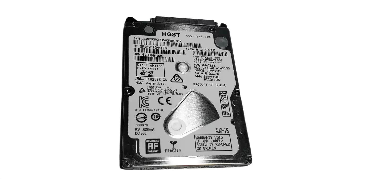 HPE 678309-005 500GB SATA 6Gb/s 7200RPM 32MB Cache 2.5-inch Internal Hard Drive