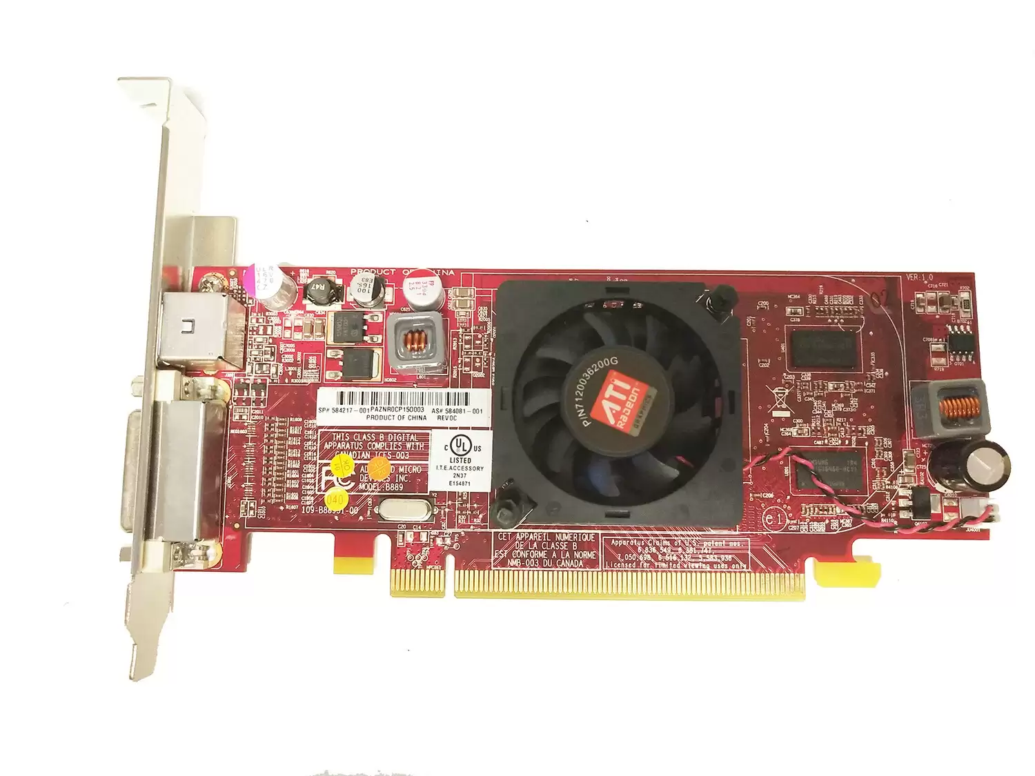 HPE 599981-001 ATI Radeon HD 5450 512MB PCI-Express Multimedia Video Graphics Card