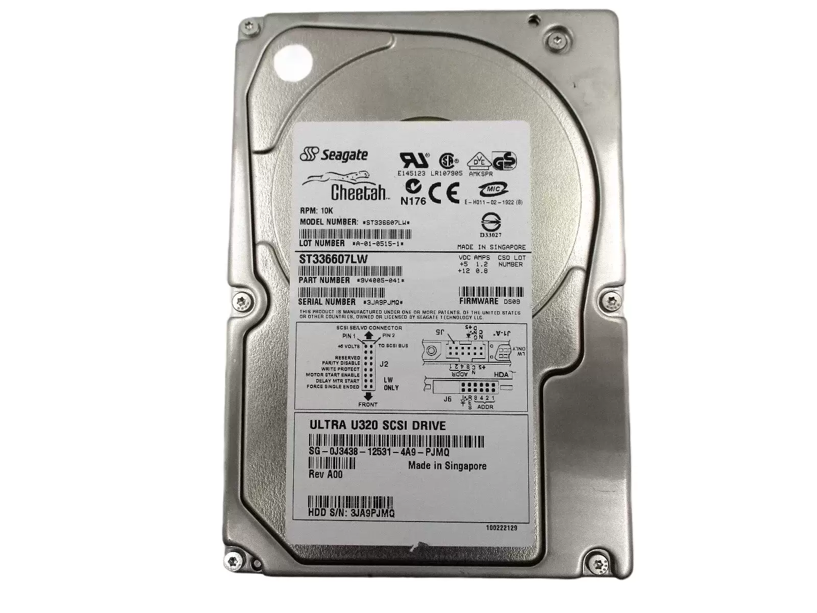Seagate 9V4005-041 Cheetah 10K.6 36.4GB Ultra-320 SCSI 68-Pin 10000RPM 8MB Cache 3.5-inch Internal Hard Drive
