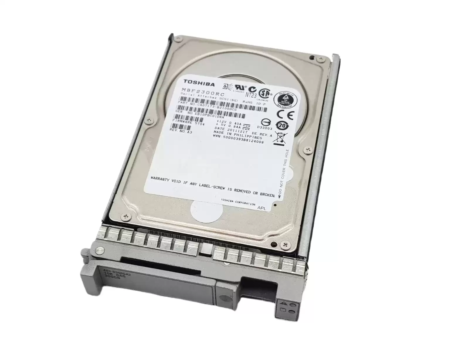 Toshiba CA07173-B21000CS 300GB SAS 6Gb/s 10000RPM 2.5inch Internal Hard Drive