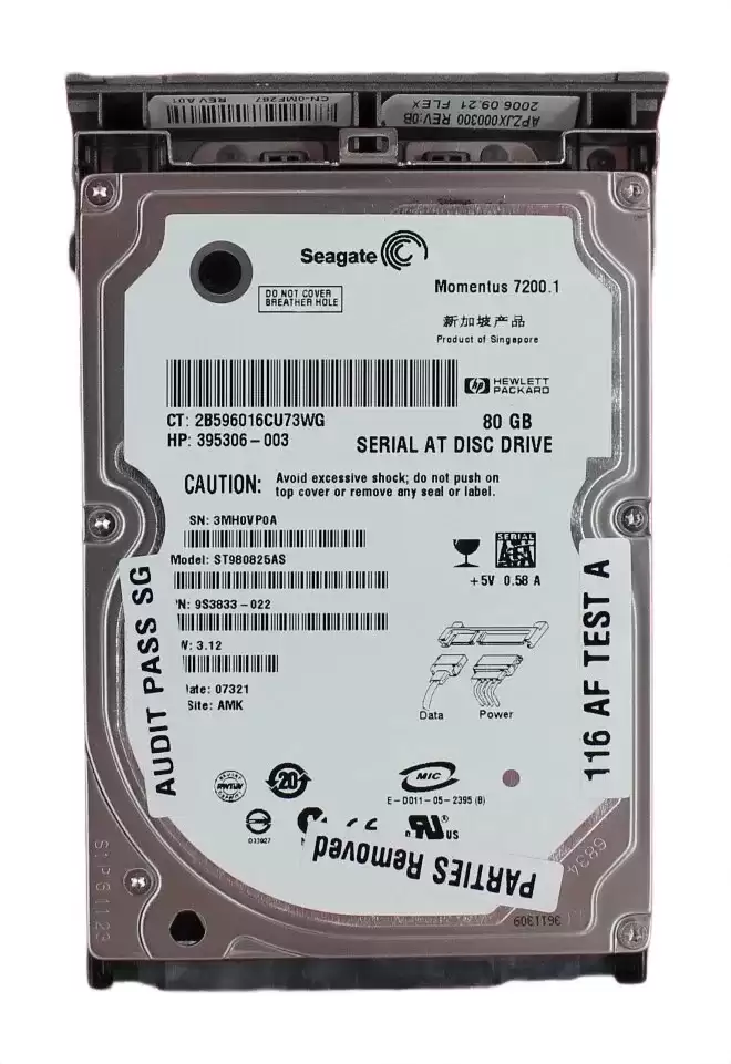HPE 395306-003 80GB SATA 1.5Gb/s 7200RPM 2.5-inch Internal Hard Drive