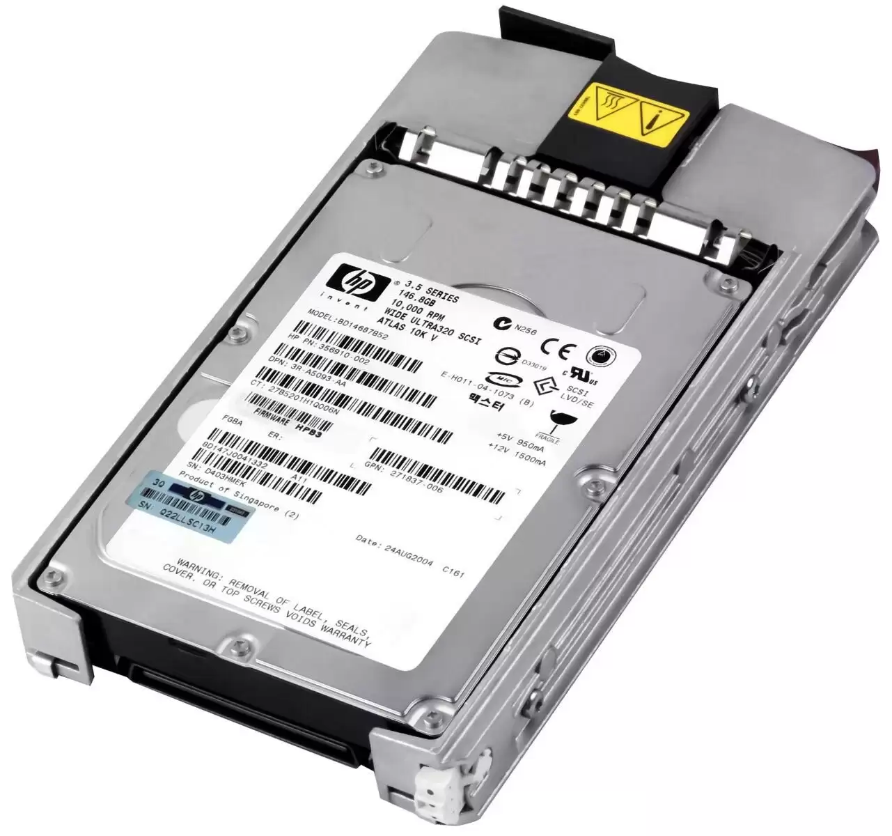 HPE BD14687B52 146.8GB Ultra-320 SCSI 80-Pin LVD Hot Swap 10000RPM 3.5-inch Internal Hard Drive