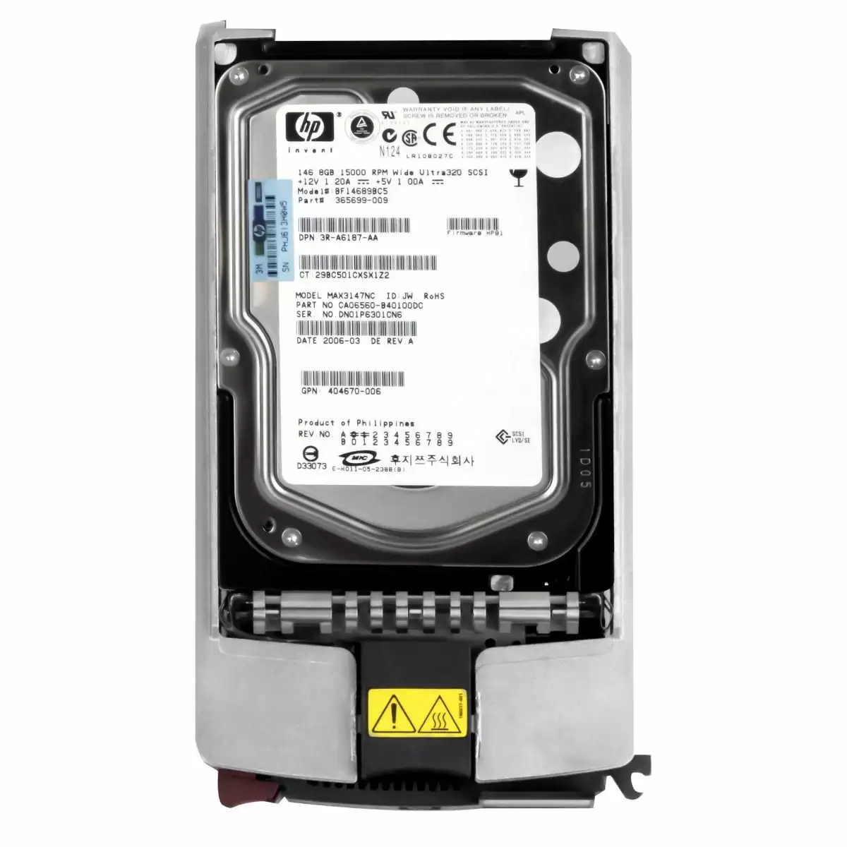 HPE 365699-009 146GB Ultra-320 SCSI 80-Pin LVD Hot Swap 15000RPM 3.5-inch Internal Hard Drive