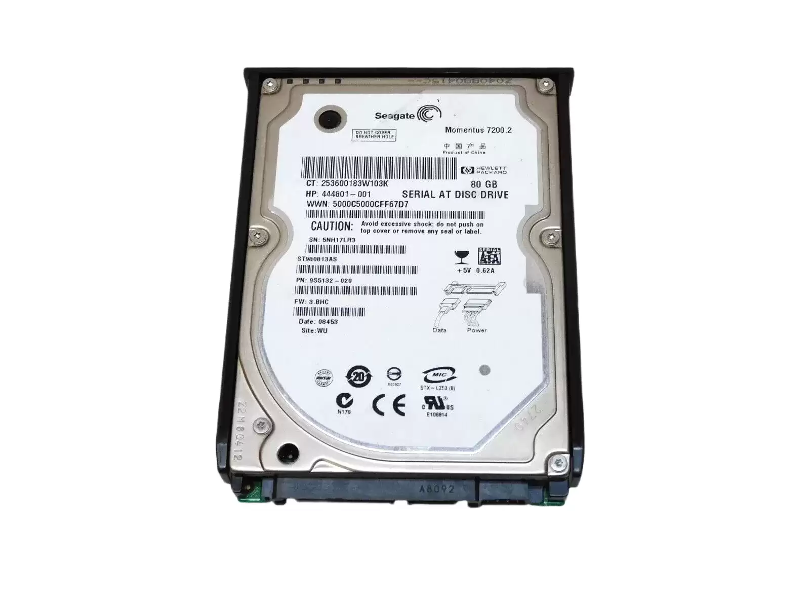 HPE 444801-001 80GB SATA 1.5Gb/s 7200RPM 2.5-inch Internal Hard Drive