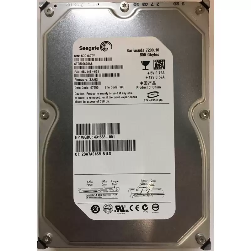 HPE 431658-001 500GB SATA 3Gb/s 7200RPM 3.5-inch Internal Hard Drive