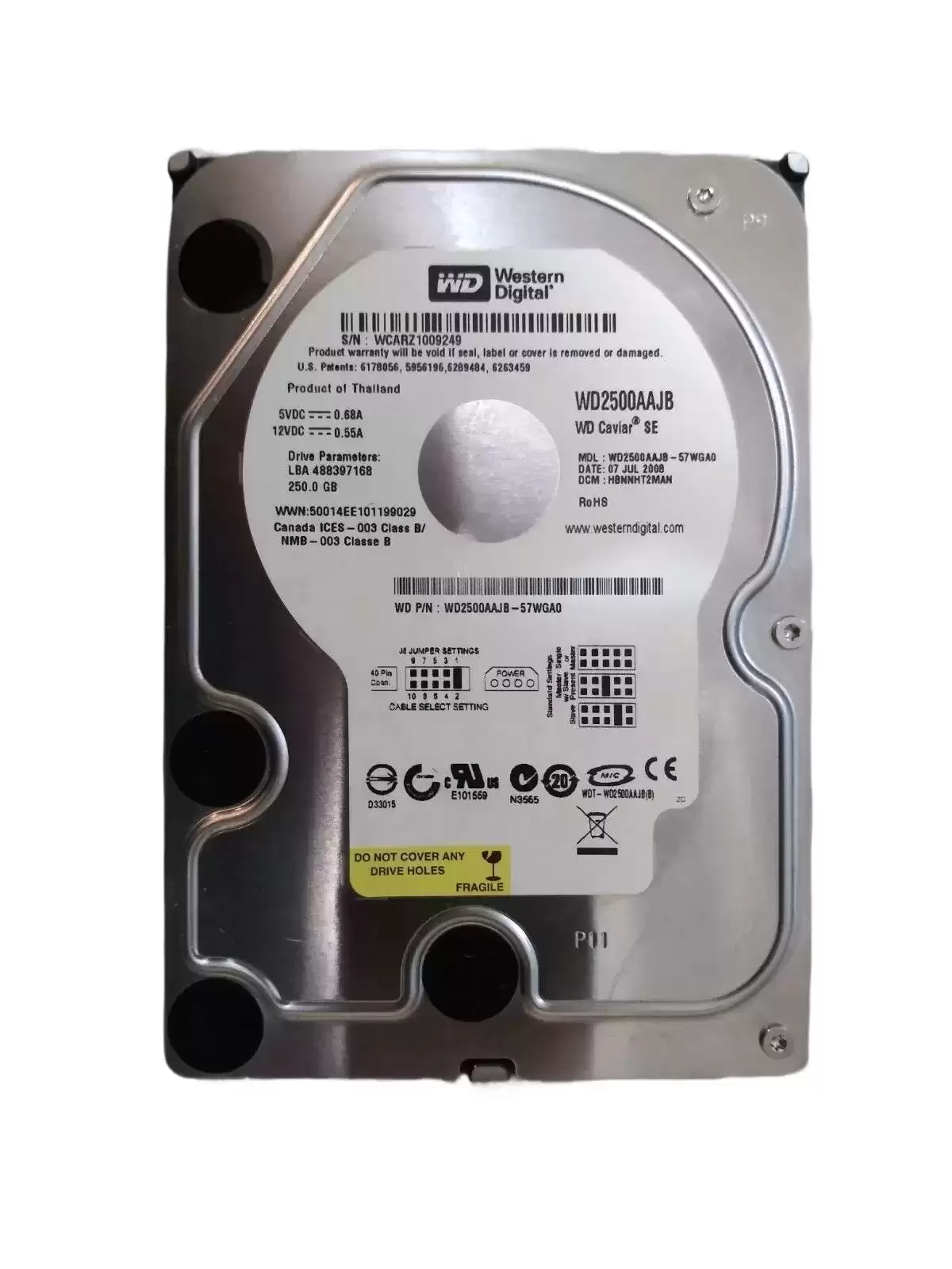 Western Digital WD2500AAJB Caviar SE 250GB 7200RPM ATA100 8MB Cache 3.5inch Internal Hard Drive