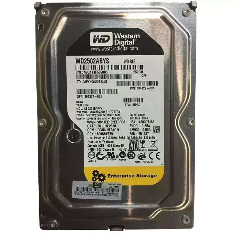 HPE 458939-B21 250GB SATA 3Gb/s Midline 7200RPM 3.5-inch Internal Hard Drive