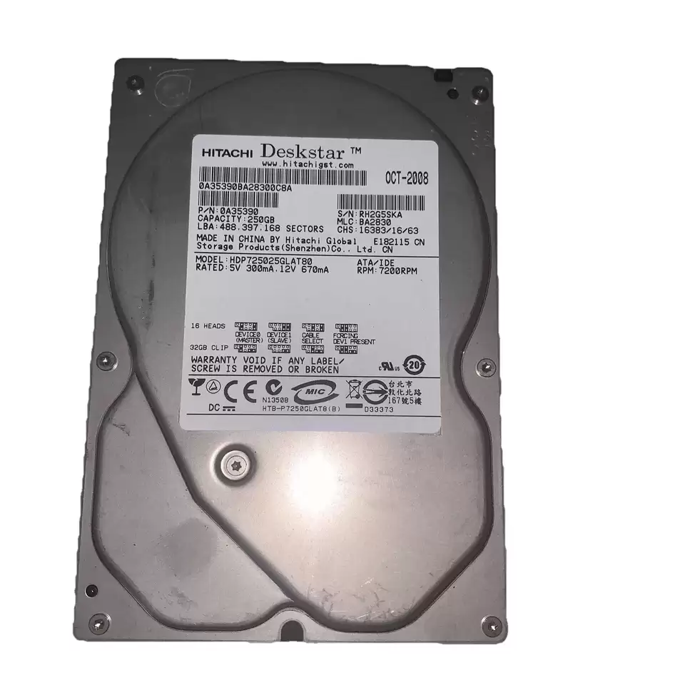 HGST 0A35390 Deskstar P7K500 250GB ATA/133 7200RPM 8MB Cache 3.5-inch Internal Hard Drive